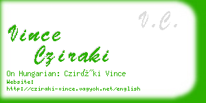 vince cziraki business card